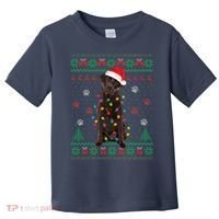 Chocolate Lab Labrador Christmas Lights Dog Ugly Sweater Toddler T-Shirt thumb 0
