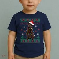 Chocolate Lab Labrador Christmas Lights Dog Ugly Sweater Toddler T-Shirt thumb 2
