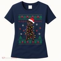 Chocolate Lab Labrador Christmas Lights Dog Ugly Sweater Women's T-Shirt thumb 0