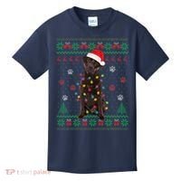 Chocolate Lab Labrador Christmas Lights Dog Ugly Sweater Kids T-Shirt thumb 0