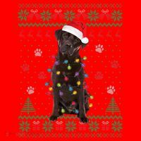 Chocolate Lab Labrador Christmas Lights Dog Ugly Sweater Santa Hat thumb 1