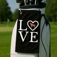 Chocolate Lab Love Valentine's Day Dog Labrador Retriever Gift Golf Towel thumb 2
