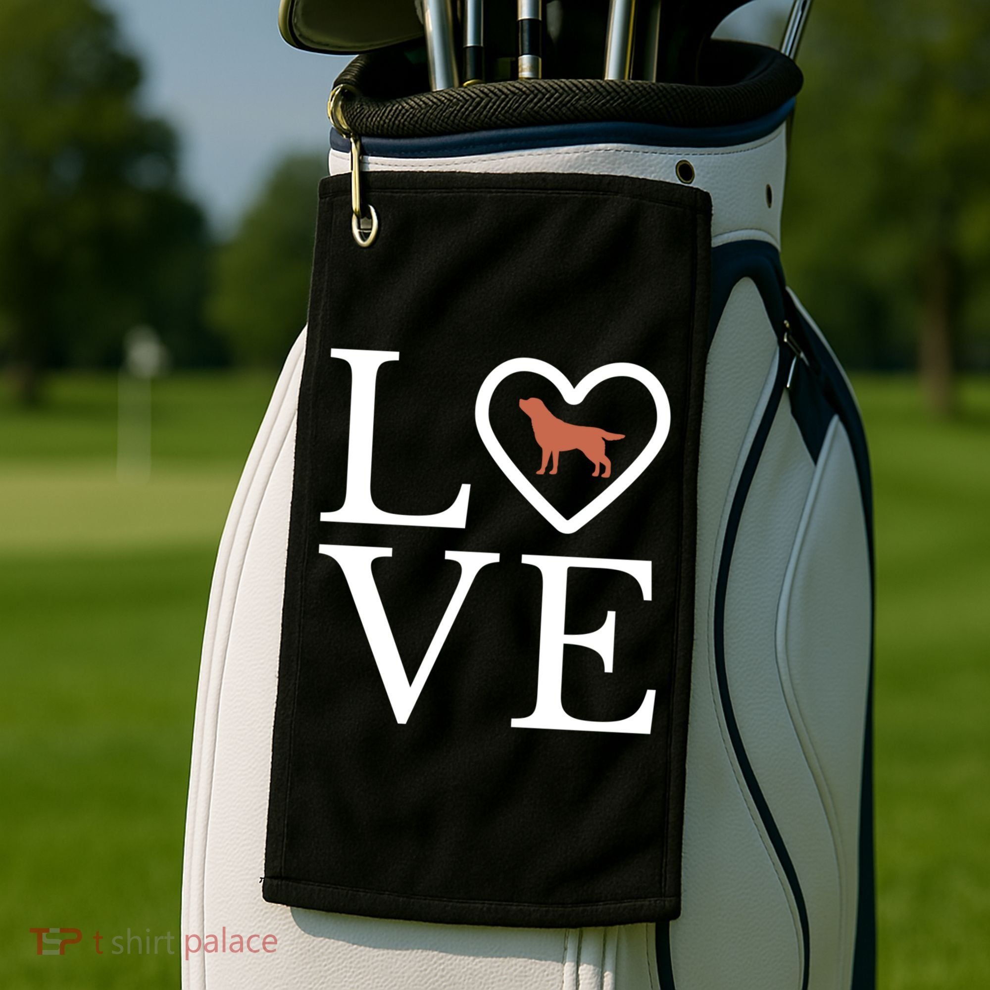 Chocolate Lab Love Valentine's Day Dog Labrador Retriever Gift Golf Towel