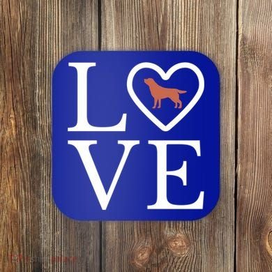 Chocolate Lab Love Valentine's Day Dog Labrador Retriever Gift Coaster