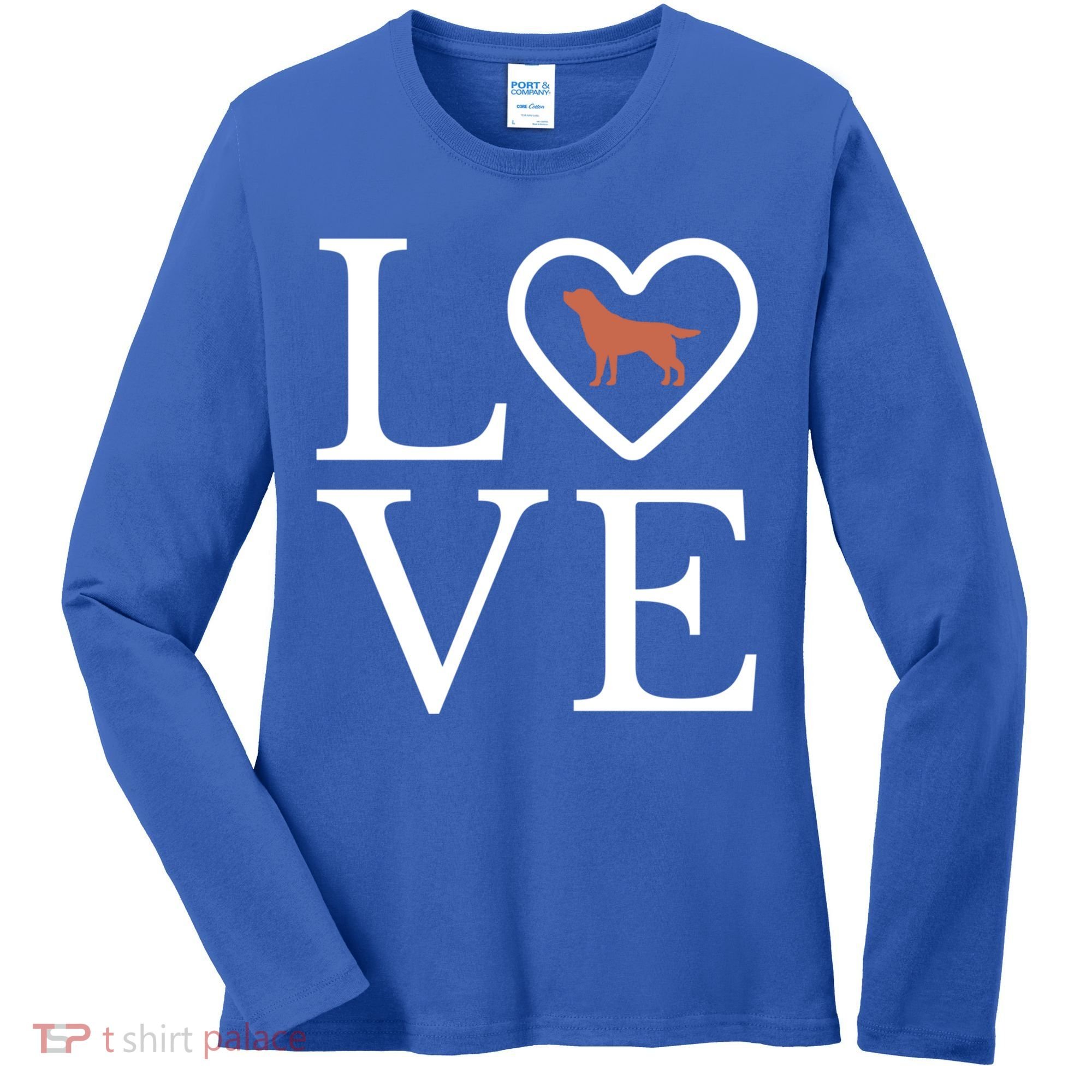 Chocolate Lab Love Valentine's Day Dog Labrador Retriever Gift Women's Long Sleeve Shirt