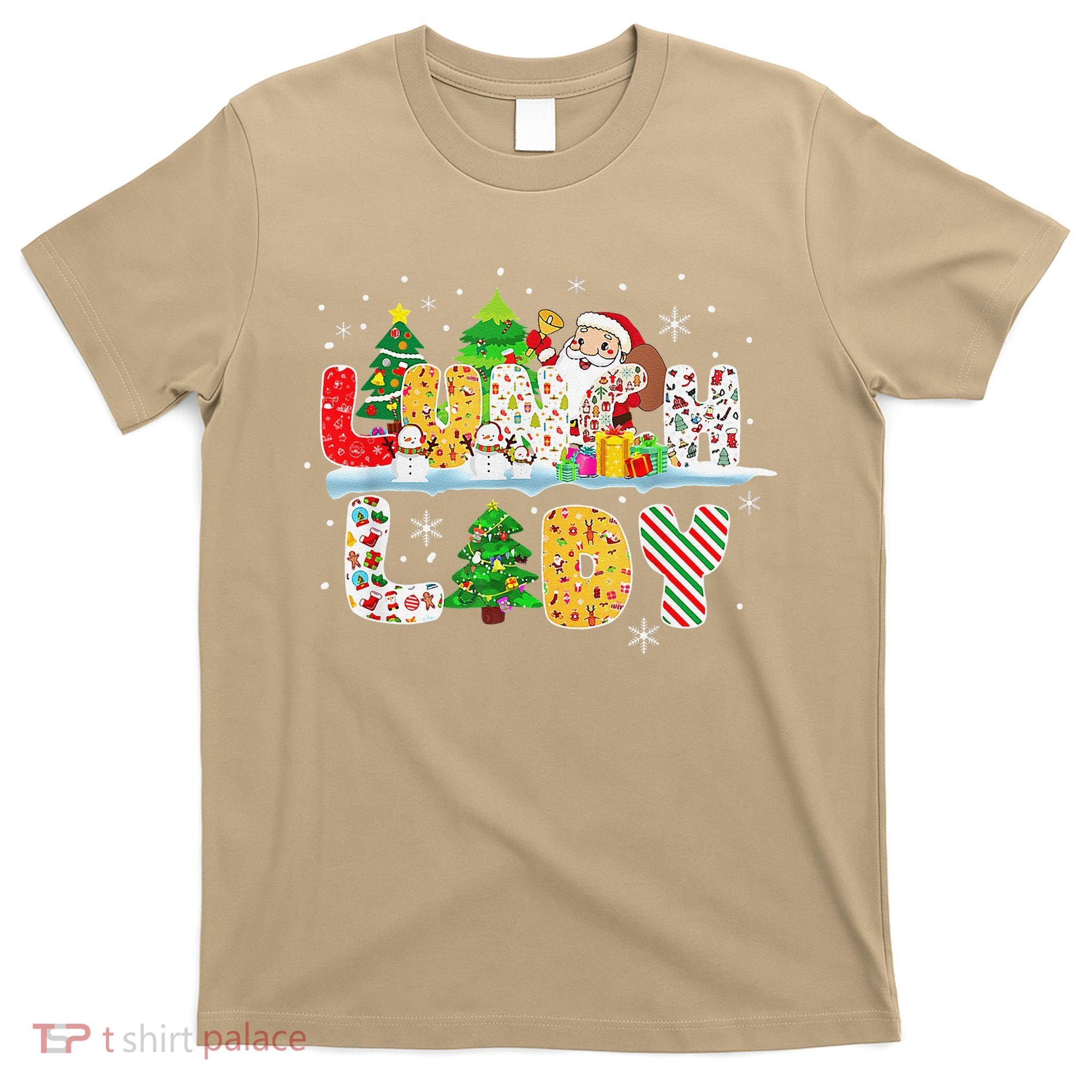 Cute Lunch Lady Funny Christmas Tree Santa Family Xmas Gifts T-Shirt