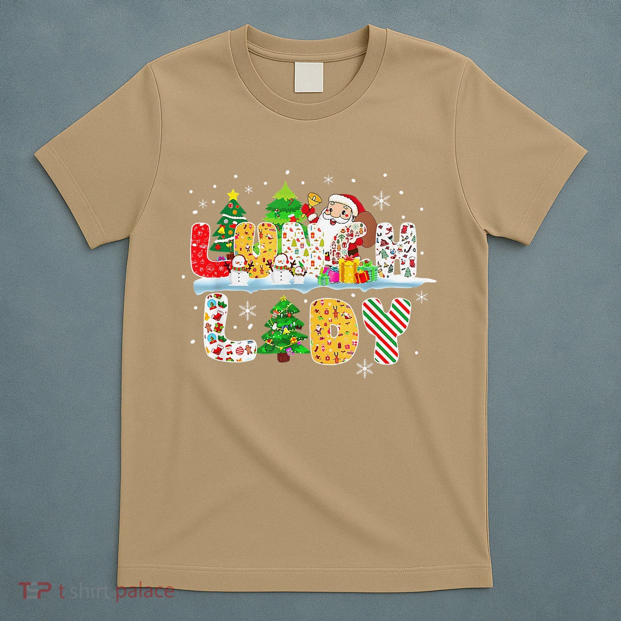 Cute Lunch Lady Funny Christmas Tree Santa Family Xmas Gifts T-Shirt