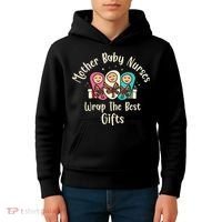 Christmas L&D Labor Mother Baby Nurses Wrap the Best Gifts Kids Hoodie thumb 4