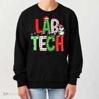Christmas Lights Lab Tech Santa Hat Laboratory Xmas Lights Women's Sweatshirt thumb 0
