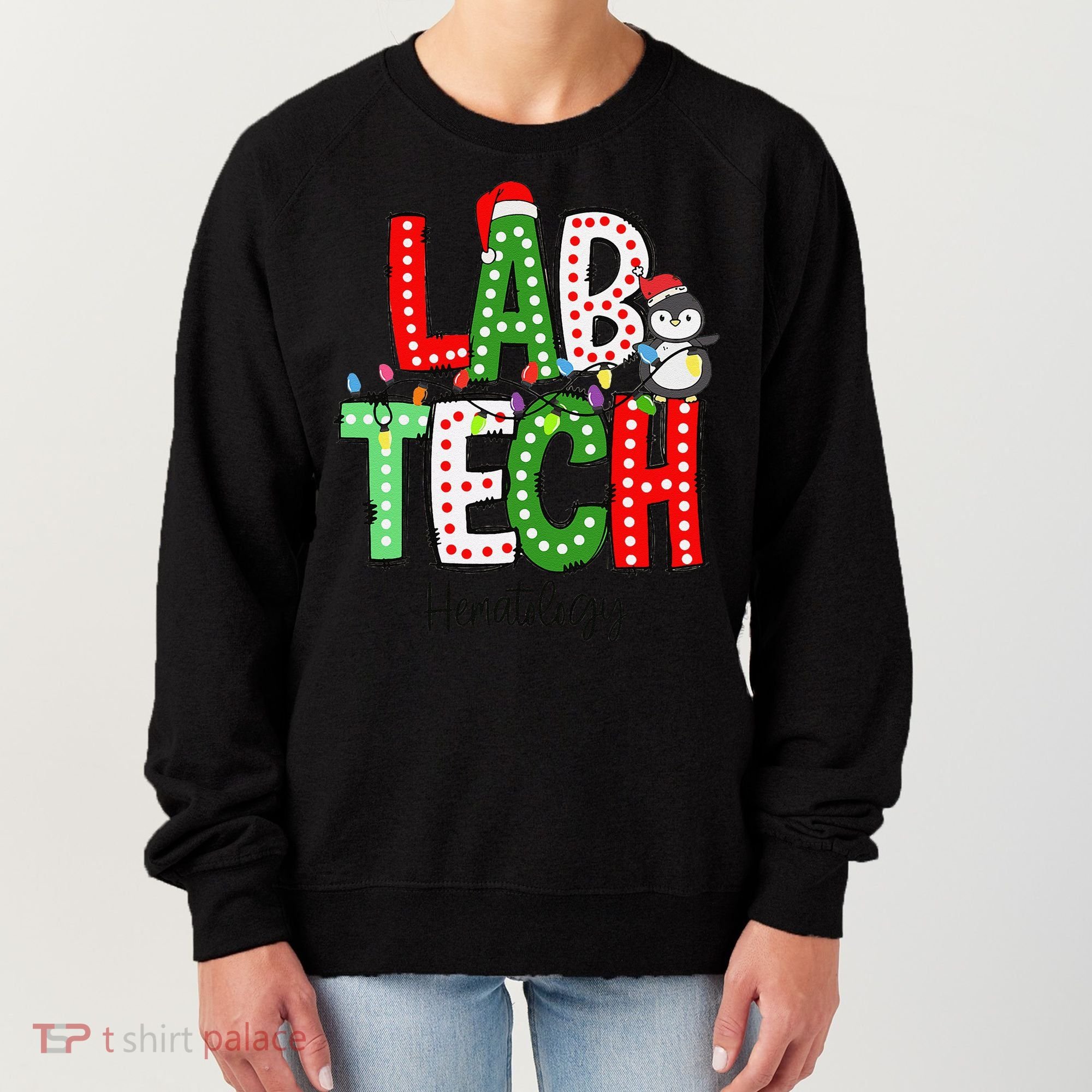 Christmas Lights Lab Tech Santa Hat Laboratory Xmas Lights Women's Sweatshirt