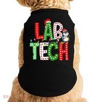 Christmas Lights Lab Tech Santa Hat Laboratory Xmas Lights Doggie Tank thumb 0