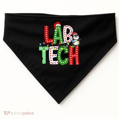 Christmas Lights Lab Tech Santa Hat Laboratory Xmas Lights USA-Made Doggie Bandana