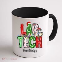 Christmas Lights Lab Tech Santa Hat Laboratory Xmas Lights Coffee Mug thumb 1