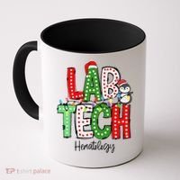 Christmas Lights Lab Tech Santa Hat Laboratory Xmas Lights Coffee Mug thumb 0
