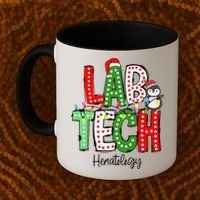 Christmas Lights Lab Tech Santa Hat Laboratory Xmas Lights Coffee Mug thumb 2