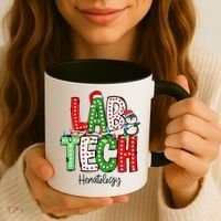Christmas Lights Lab Tech Santa Hat Laboratory Xmas Lights Coffee Mug thumb 3