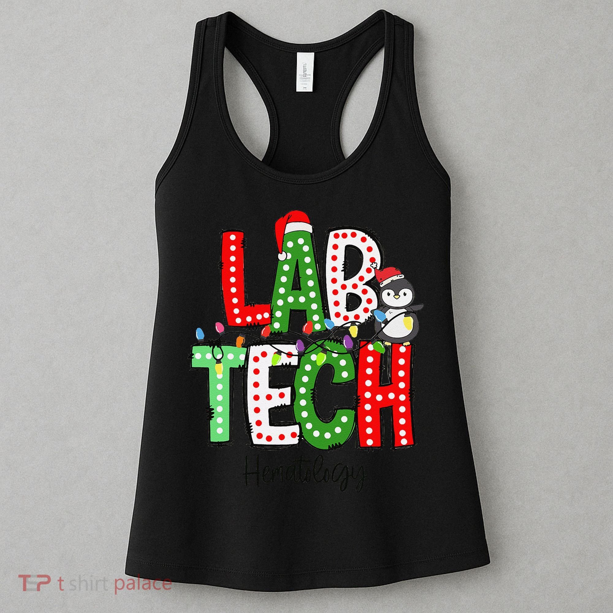 Christmas Lights Lab Tech Santa Hat Laboratory Xmas Lights Women's Tank Top