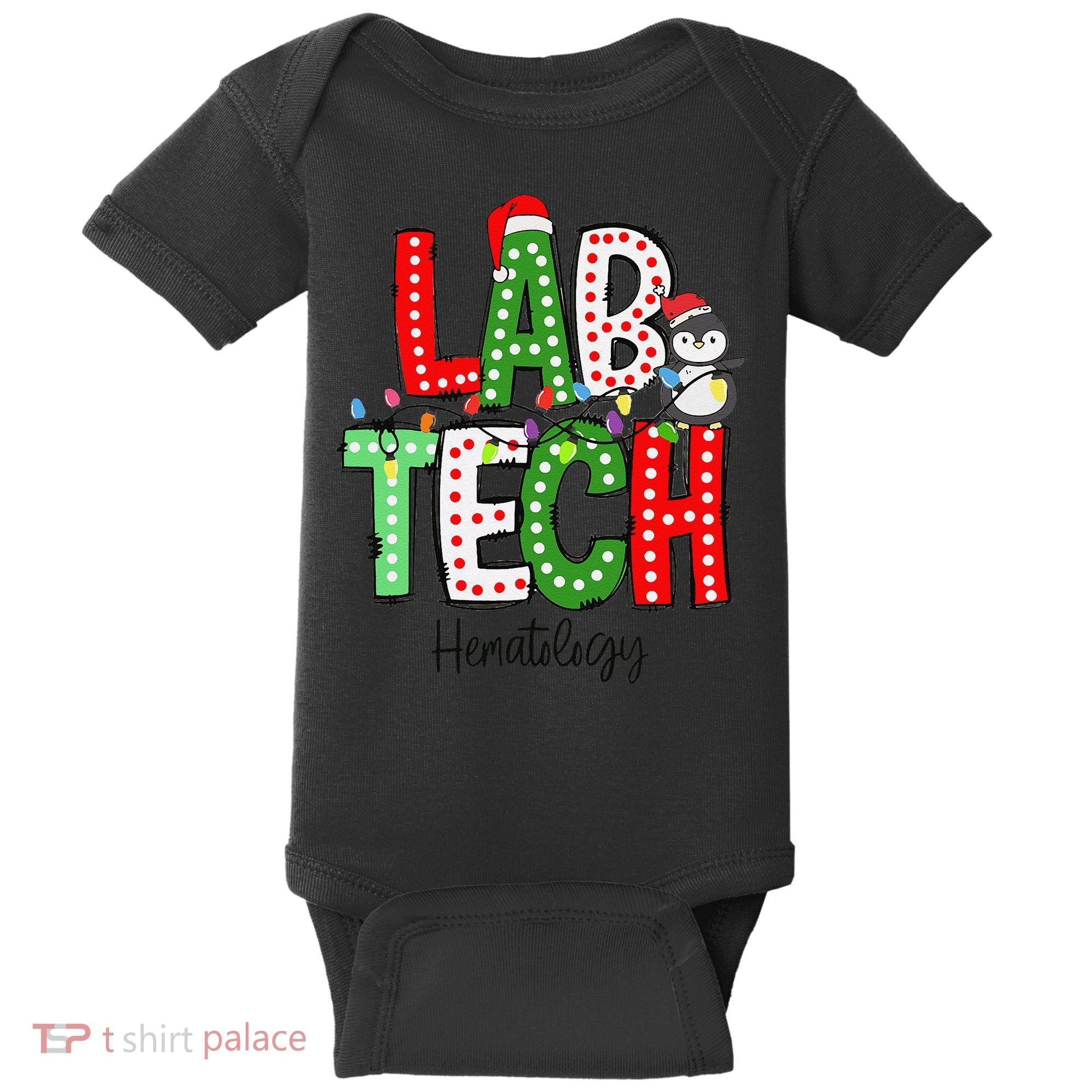 Christmas Lights Lab Tech Santa Hat Laboratory Xmas Lights Baby Bodysuit