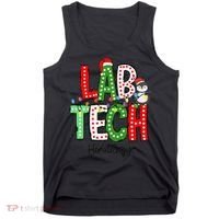 Christmas Lights Lab Tech Santa Hat Laboratory Xmas Lights Tank Top thumb 0