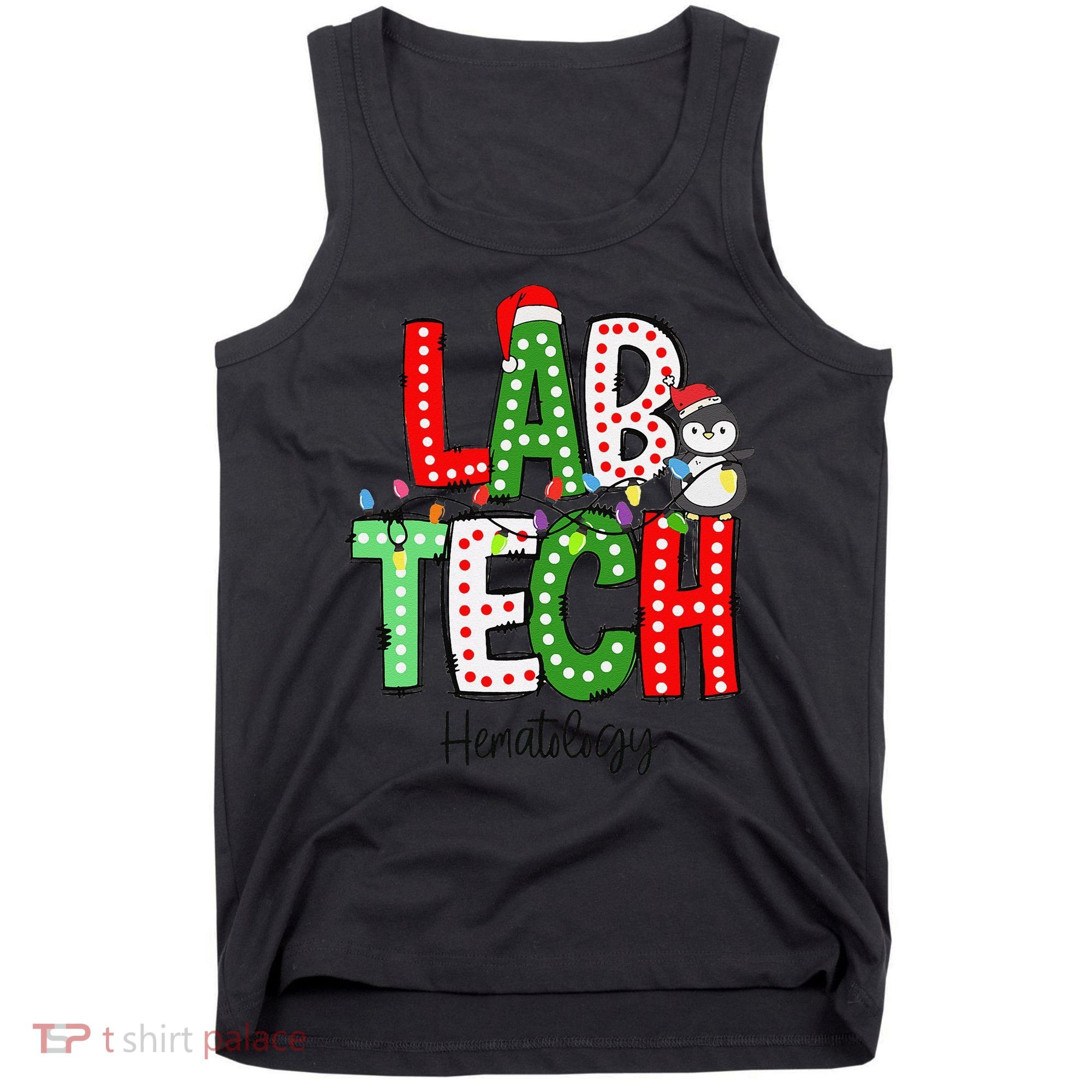 Christmas Lights Lab Tech Santa Hat Laboratory Xmas Lights Tank Top