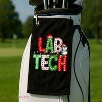 Christmas Lights Lab Tech Santa Hat Laboratory Xmas Lights Golf Towel thumb 2