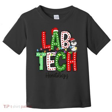 Christmas Lights Lab Tech Santa Hat Laboratory Xmas Lights Toddler T-Shirt