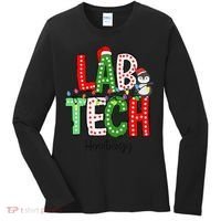 Christmas Lights Lab Tech Santa Hat Laboratory Xmas Lights Women's Long Sleeve Shirt thumb 0