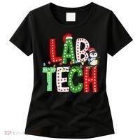 Christmas Lights Lab Tech Santa Hat Laboratory Xmas Lights Women's T-Shirt thumb 0