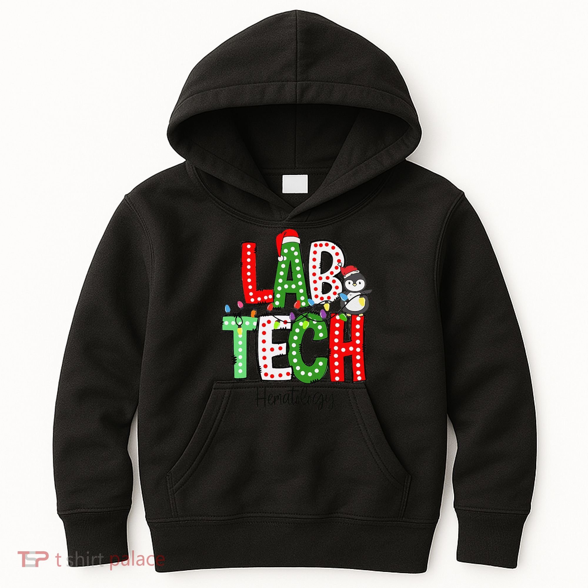 Christmas Lights Lab Tech Santa Hat Laboratory Xmas Lights Kids Hoodie
