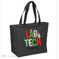 Christmas Lights Lab Tech Santa Hat Laboratory Xmas Lights Tote Bag thumb 2