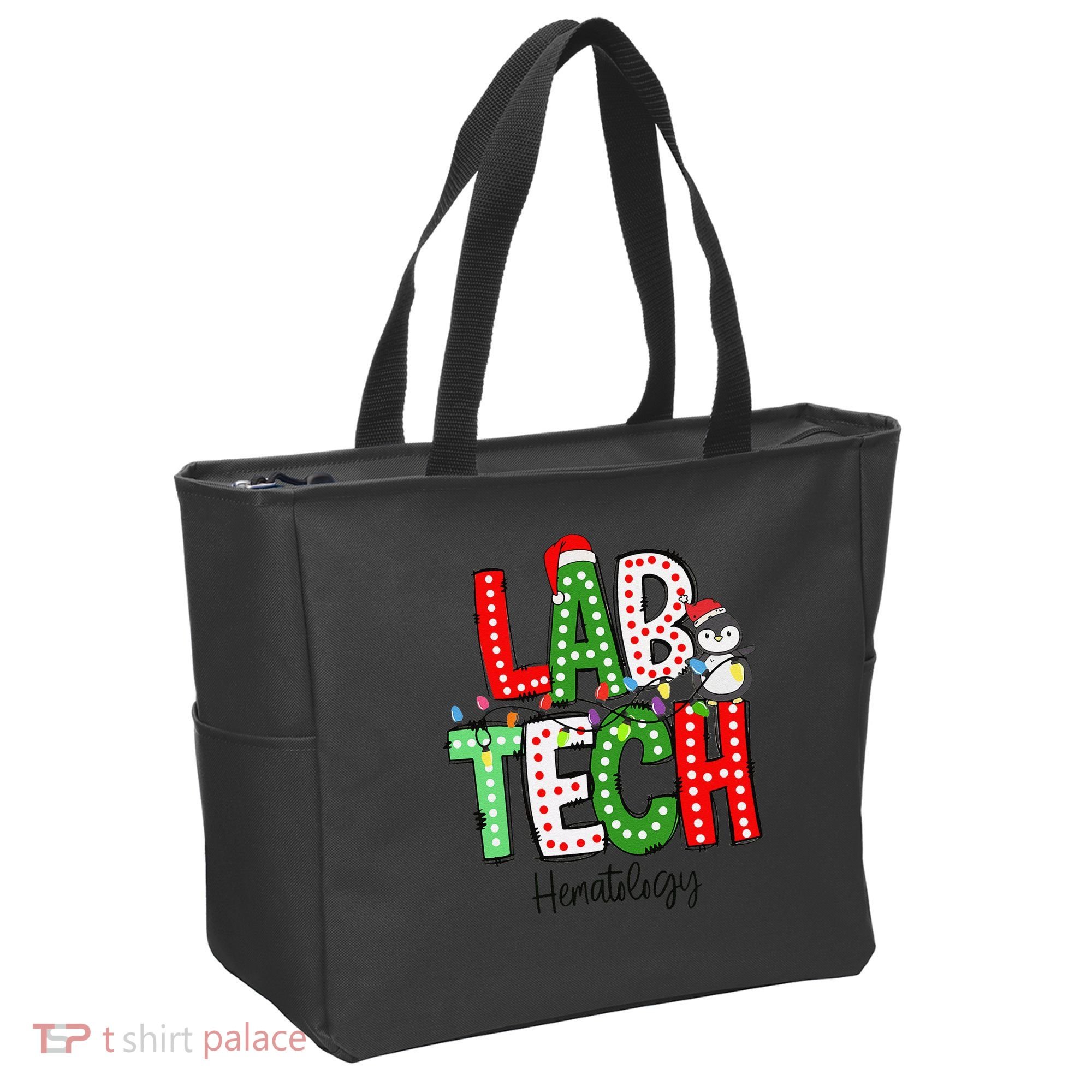 Christmas Lights Lab Tech Santa Hat Laboratory Xmas Lights Tote Bag