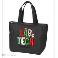 Christmas Lights Lab Tech Santa Hat Laboratory Xmas Lights Tote Bag thumb 3