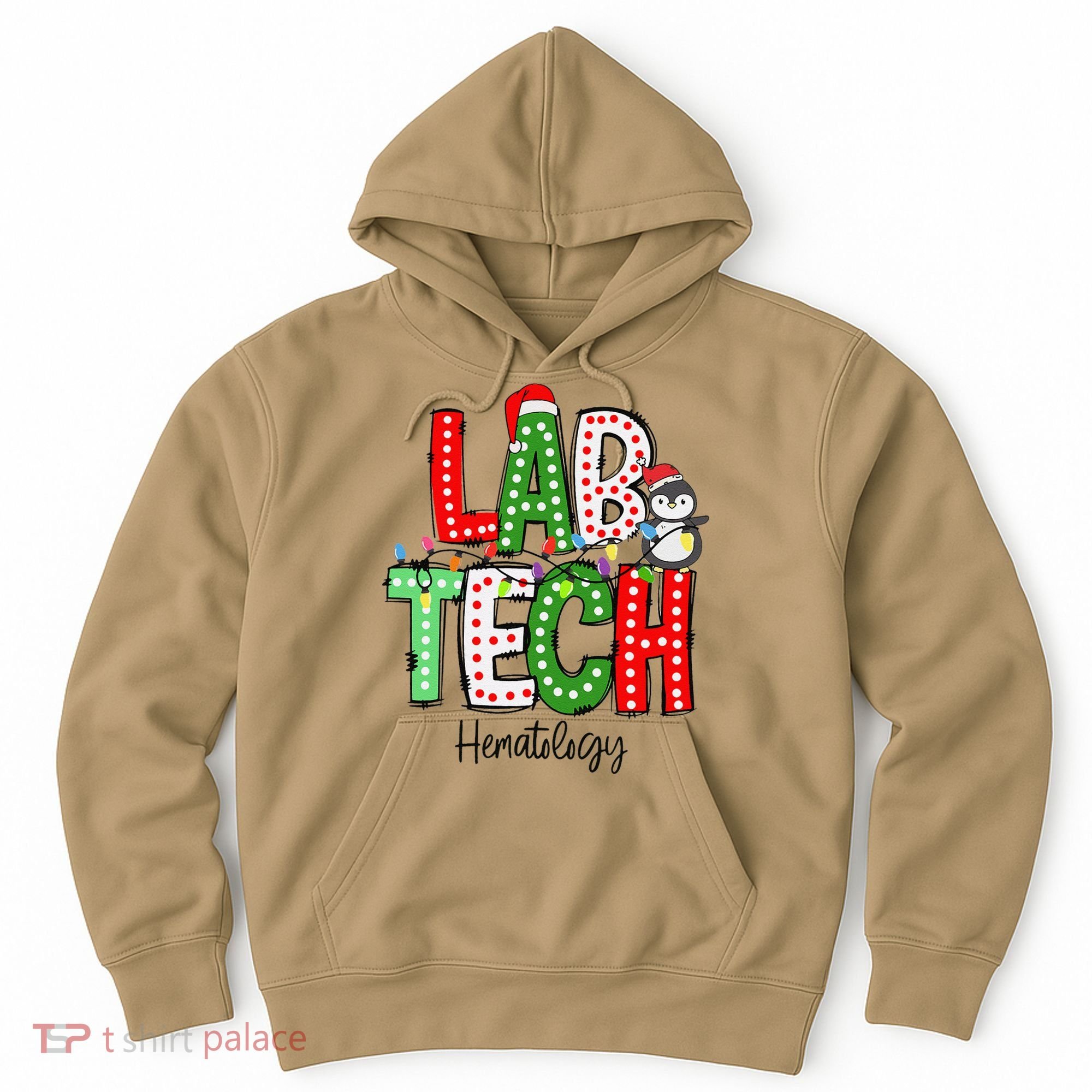 Christmas Lights Lab Tech Santa Hat Laboratory Xmas Lights Hoodie