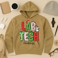 Christmas Lights Lab Tech Santa Hat Laboratory Xmas Lights Hoodie thumb 3
