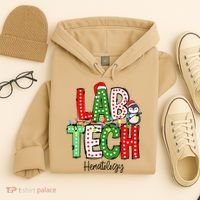Christmas Lights Lab Tech Santa Hat Laboratory Xmas Lights Hoodie thumb 4