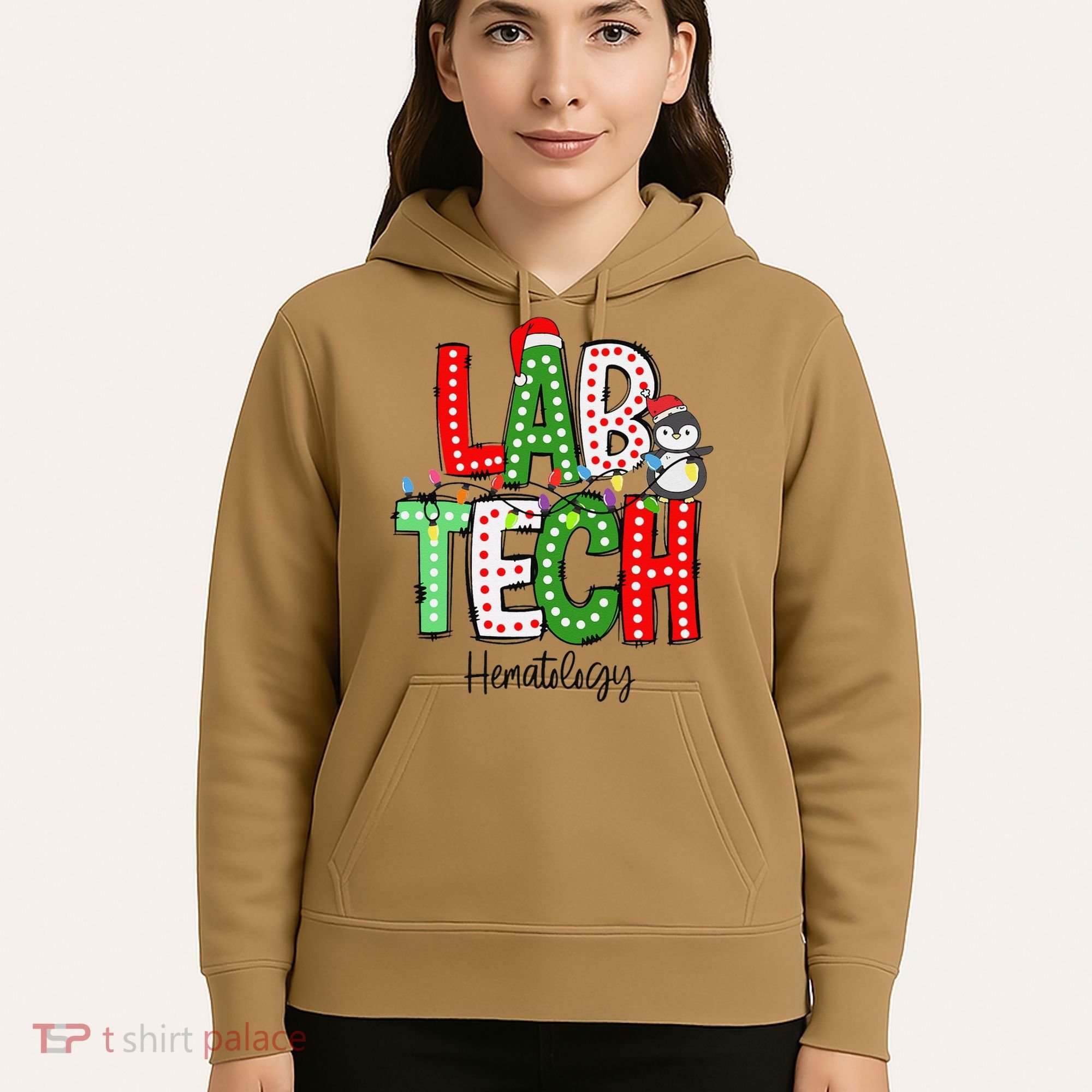 Christmas Lights Lab Tech Santa Hat Laboratory Xmas Lights Hoodie