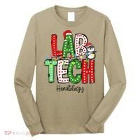 Christmas Lights Lab Tech Santa Hat Laboratory Xmas Lights Long Sleeve Shirt thumb 0