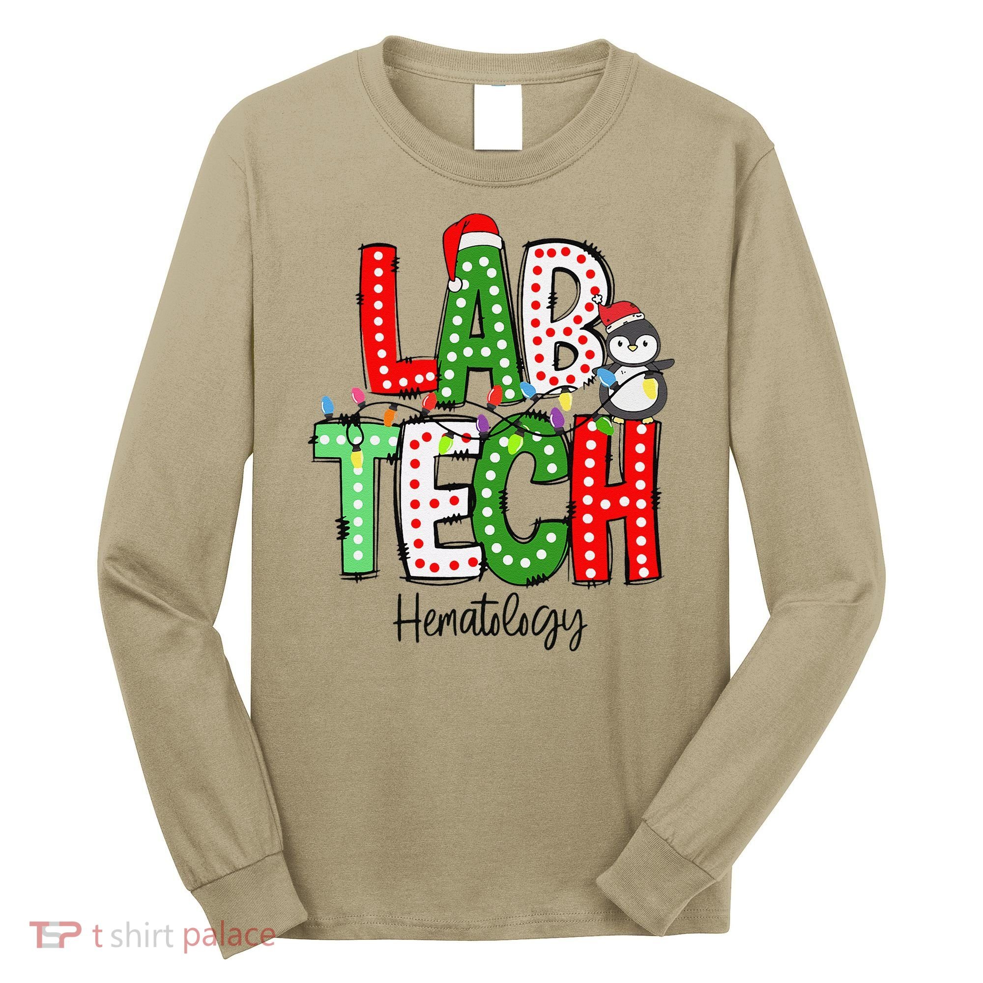 Christmas Lights Lab Tech Santa Hat Laboratory Xmas Lights Long Sleeve Shirt