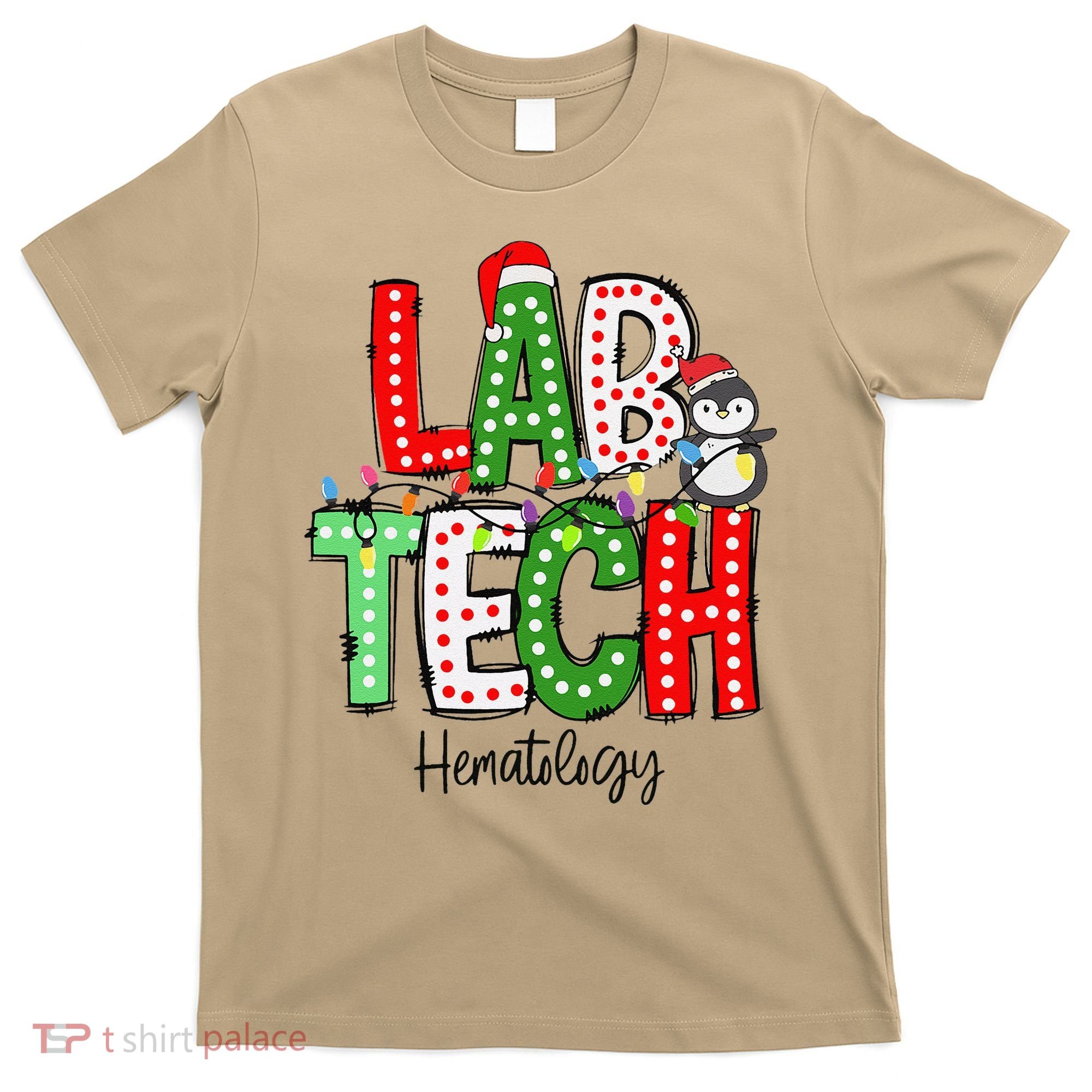 Christmas Lights Lab Tech Santa Hat Laboratory Xmas Lights T-Shirt