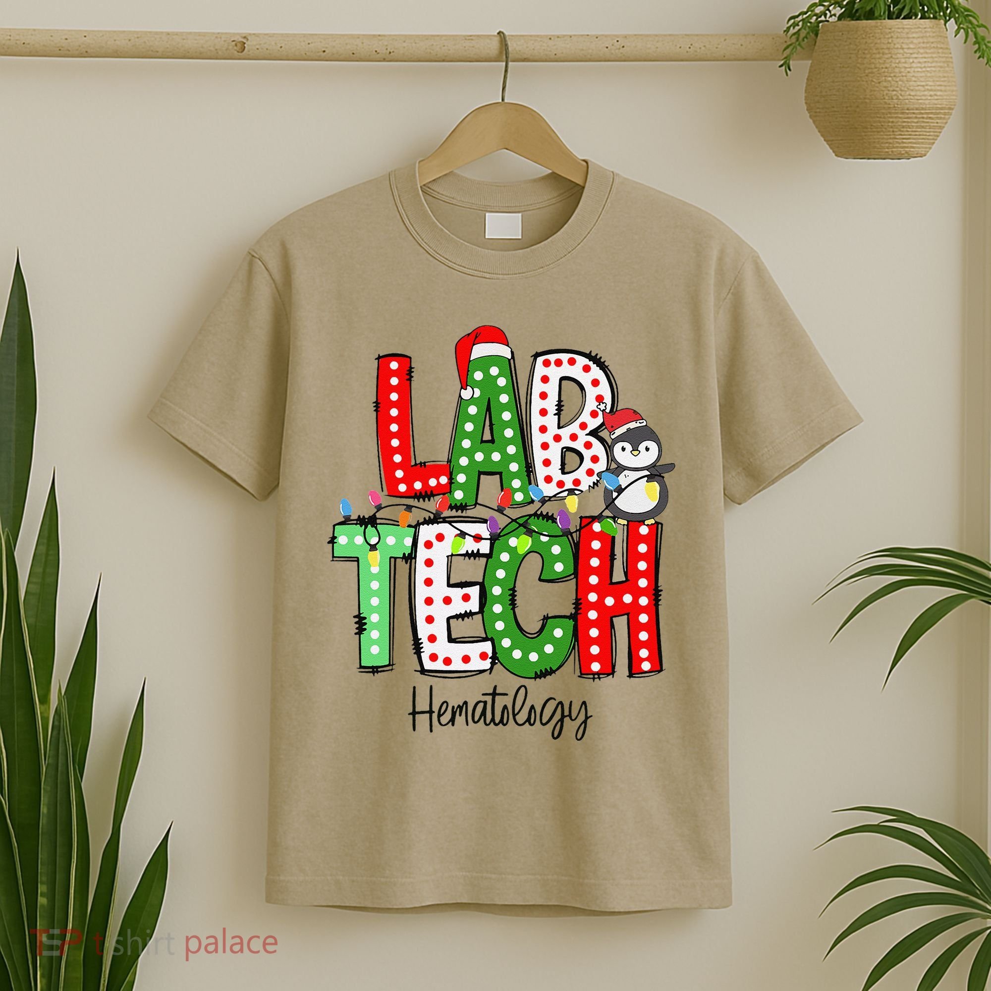 Christmas Lights Lab Tech Santa Hat Laboratory Xmas Lights T-Shirt
