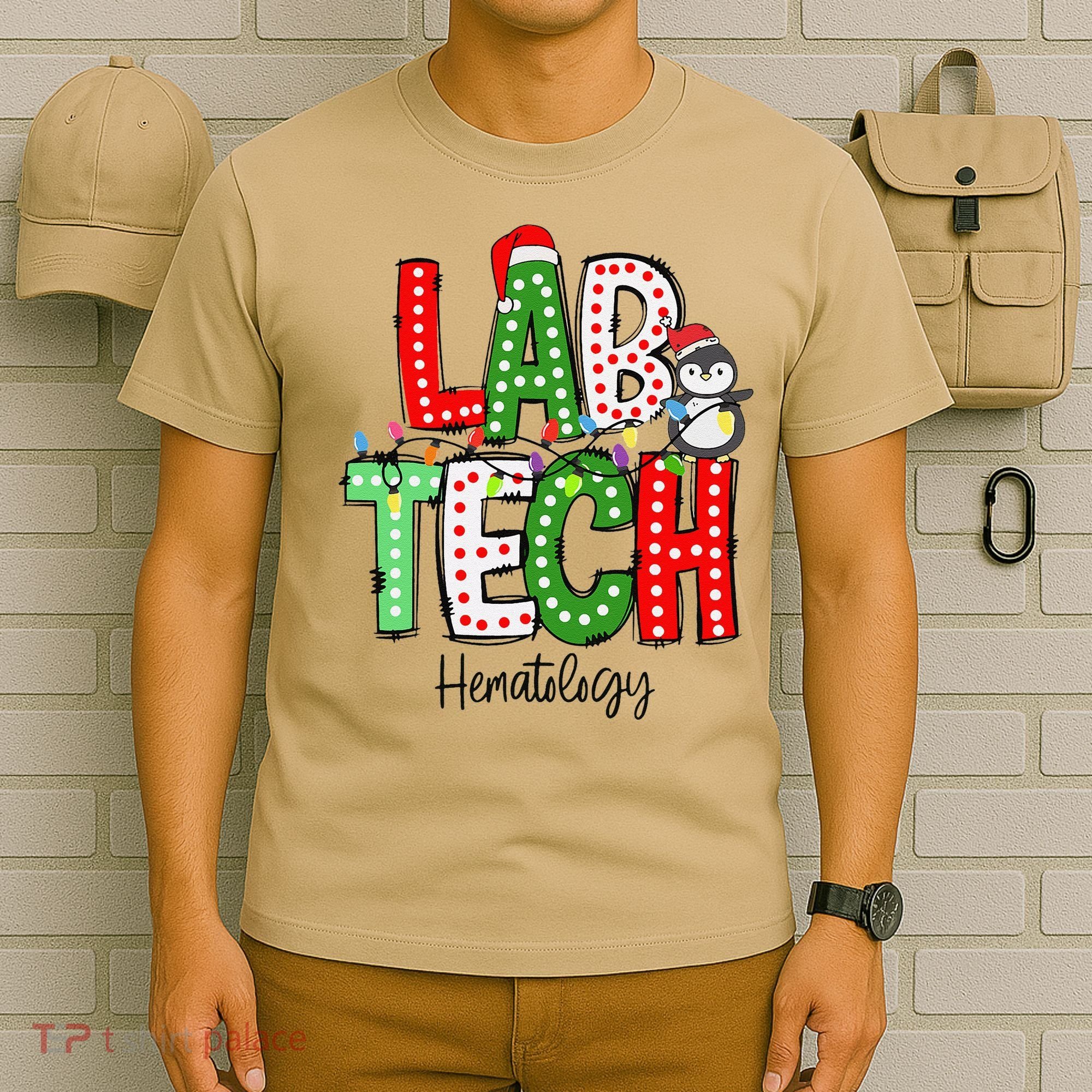 Christmas Lights Lab Tech Santa Hat Laboratory Xmas Lights T-Shirt