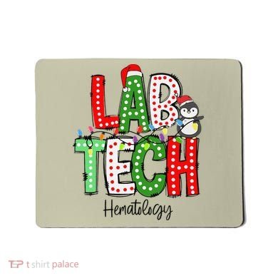 Christmas Lights Lab Tech Santa Hat Laboratory Xmas Lights Mousepad