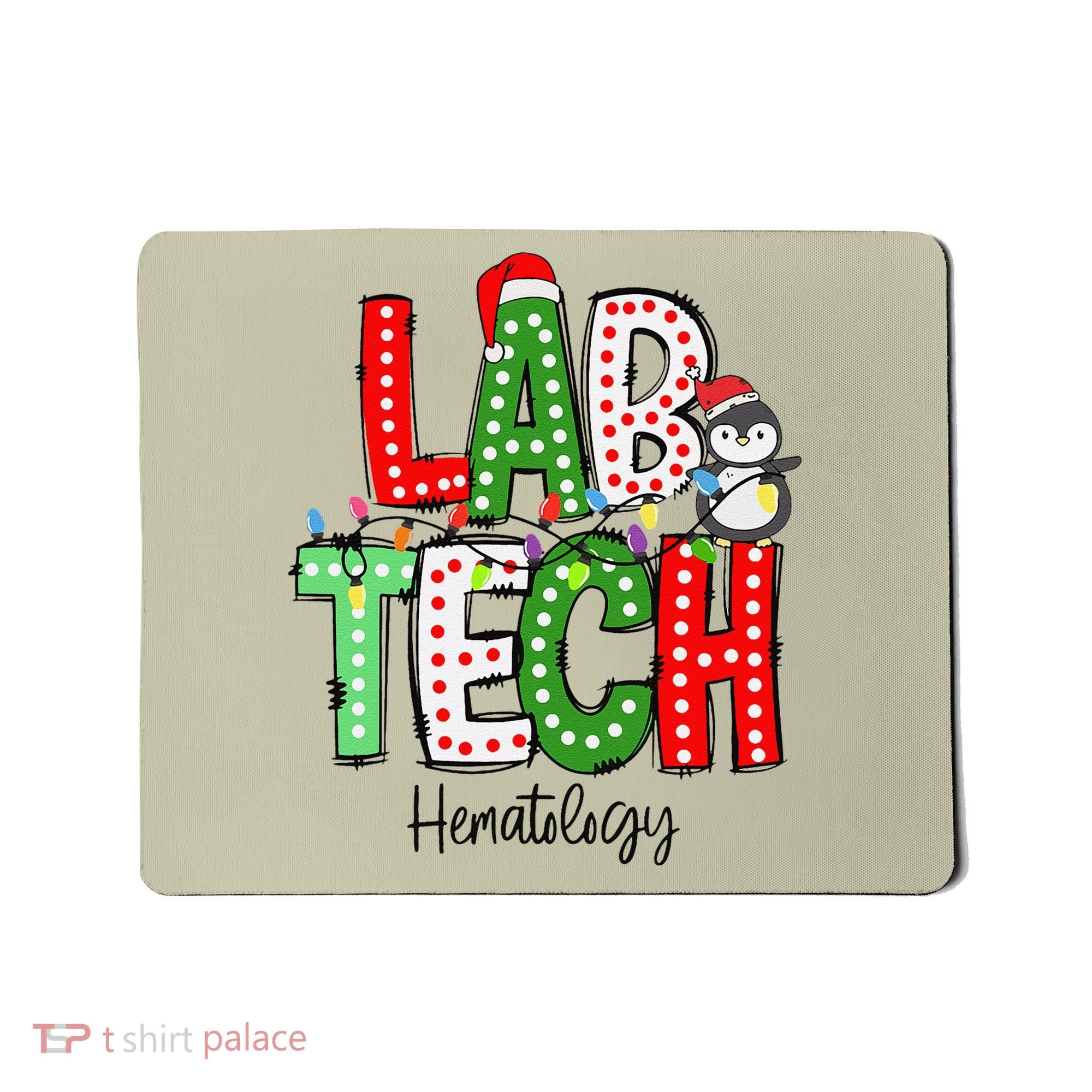Christmas Lights Lab Tech Santa Hat Laboratory Xmas Lights Mousepad
