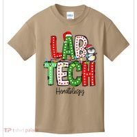 Christmas Lights Lab Tech Santa Hat Laboratory Xmas Lights Kids T-Shirt thumb 0