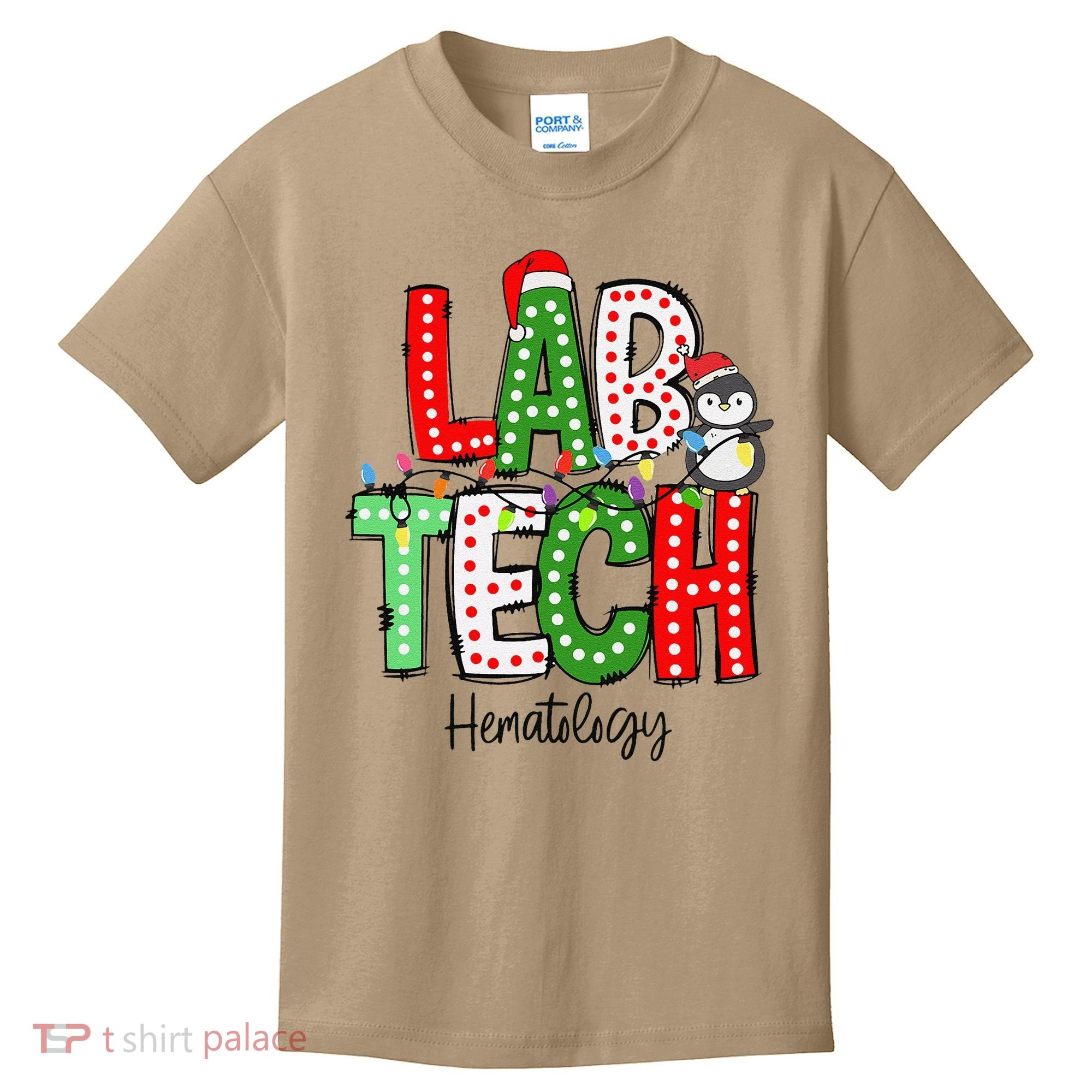Christmas Lights Lab Tech Santa Hat Laboratory Xmas Lights Kids T-Shirt
