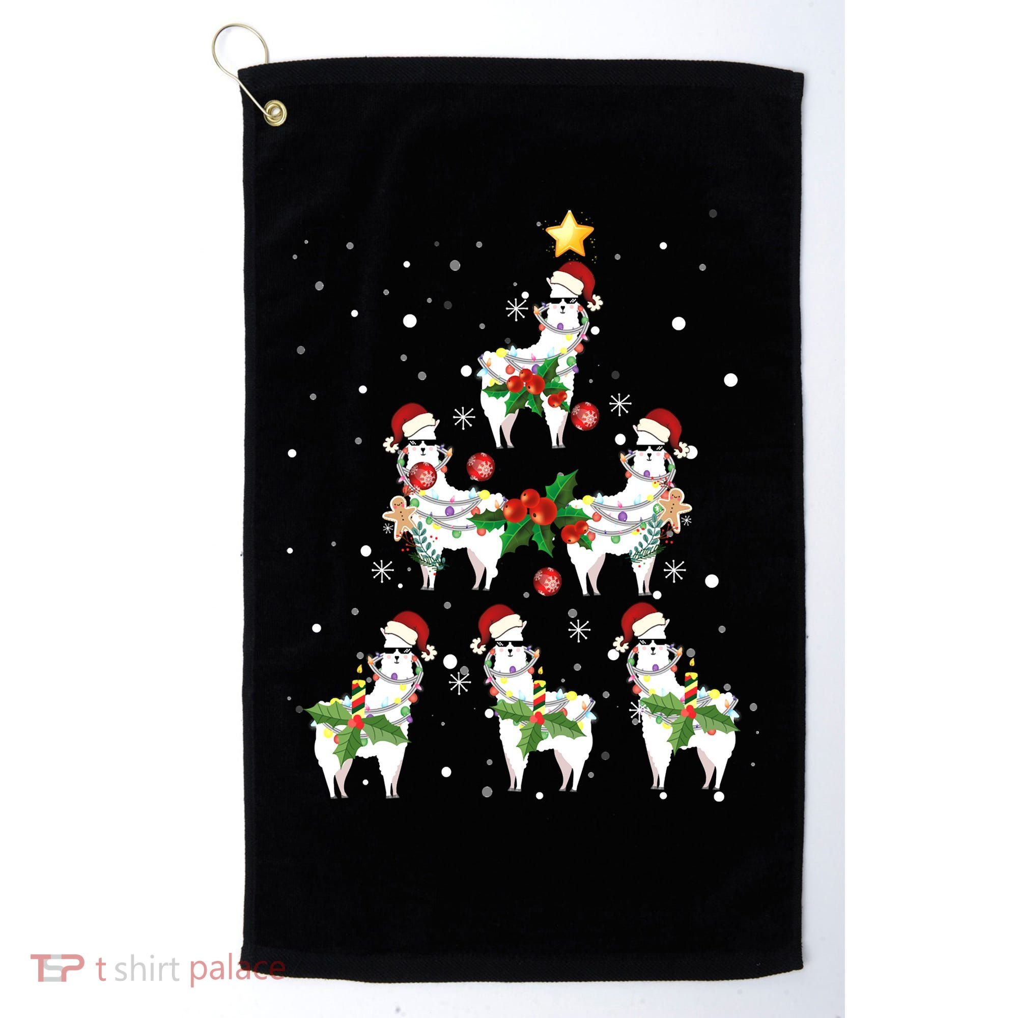 Christmas Llama - Llama_s Christmas Tree Golf Towel