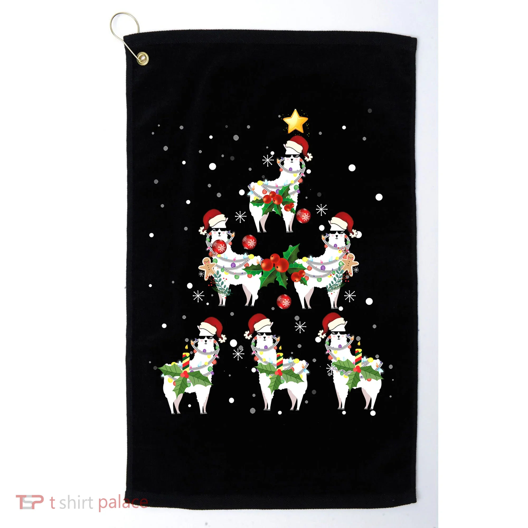 Christmas Llama - Llama_s Christmas Tree Golf Towel