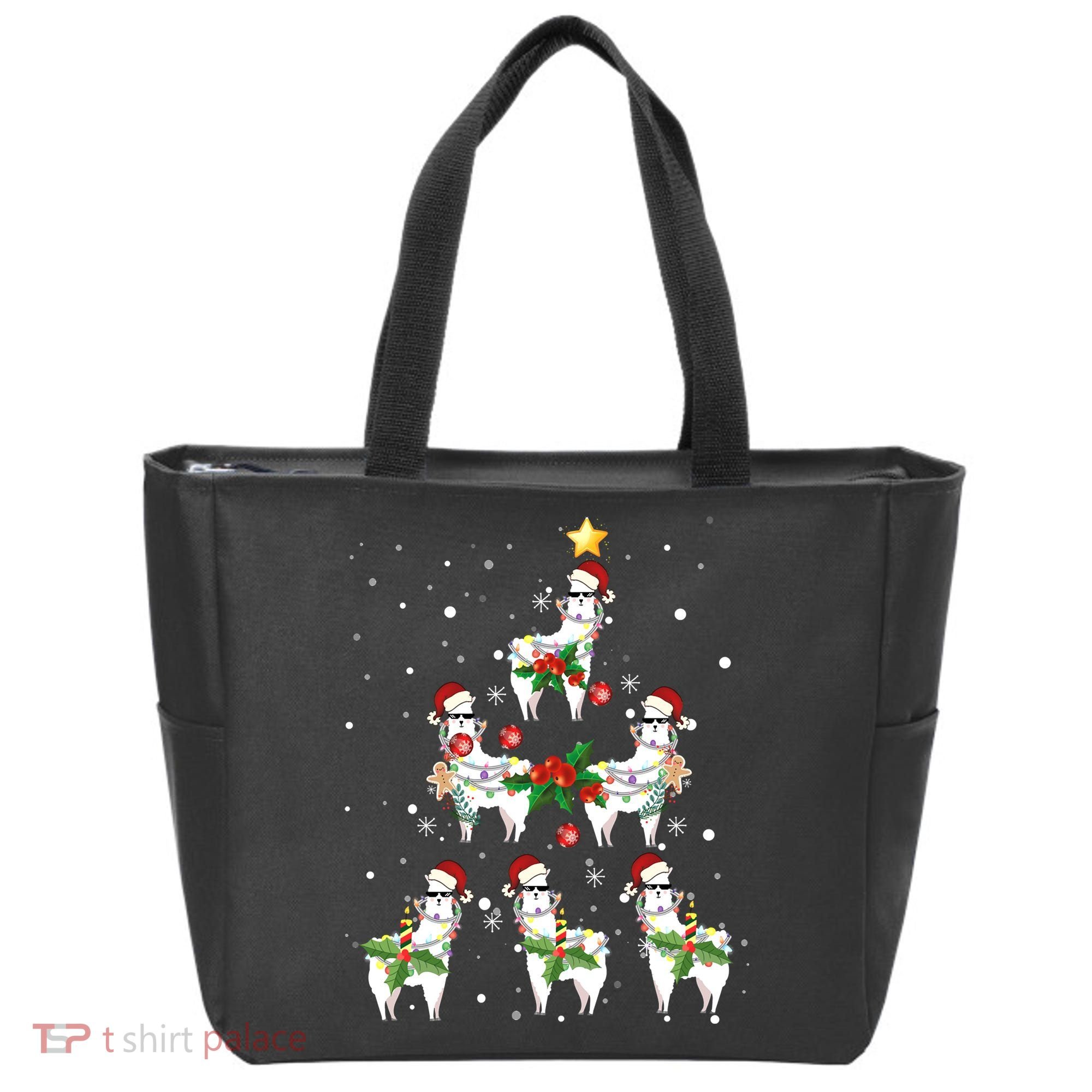 Christmas Llama - Llama_s Christmas Tree Tote Bag