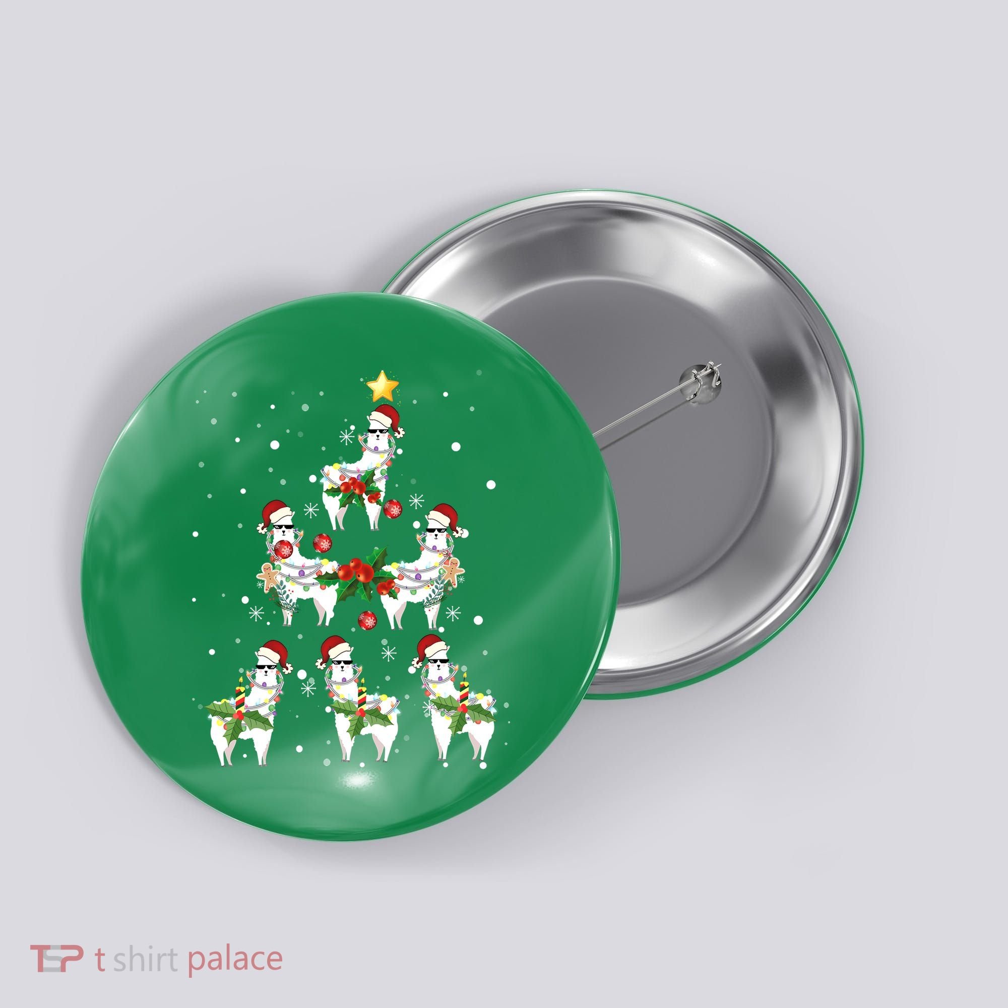 Christmas Llama - Llama_s Christmas Tree Button