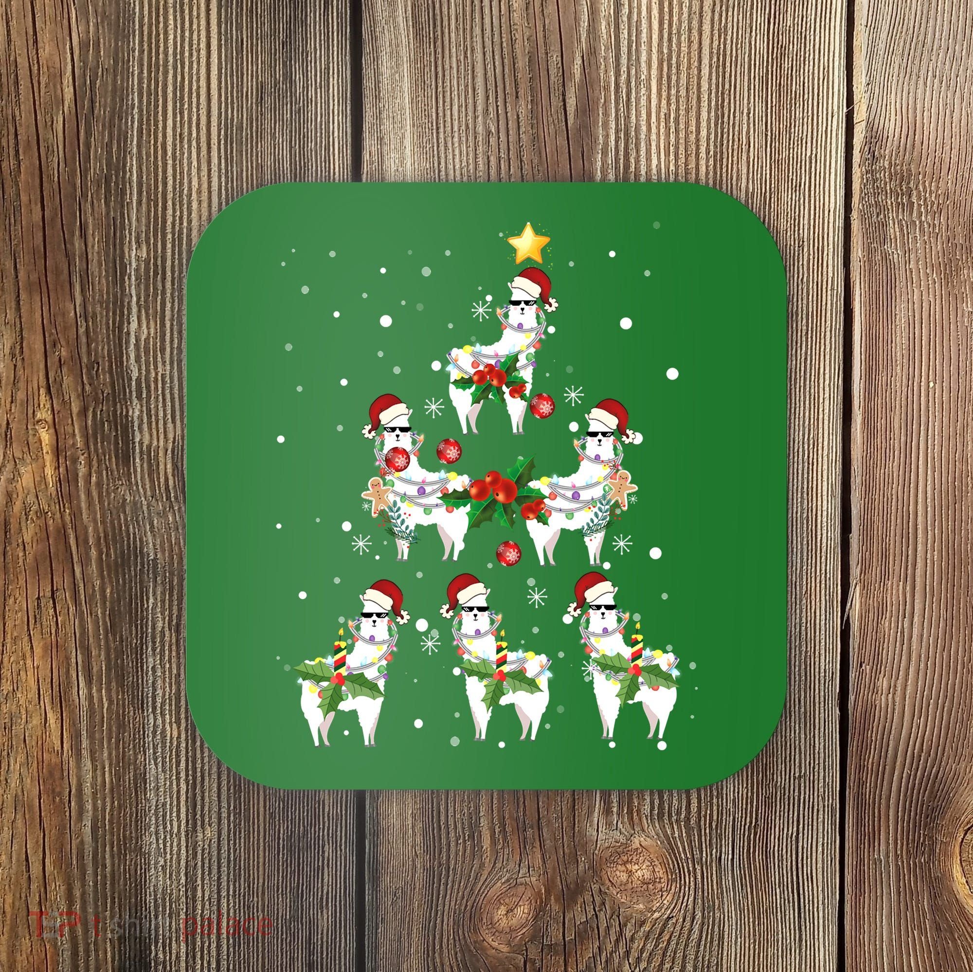 Christmas Llama - Llama_s Christmas Tree Coaster